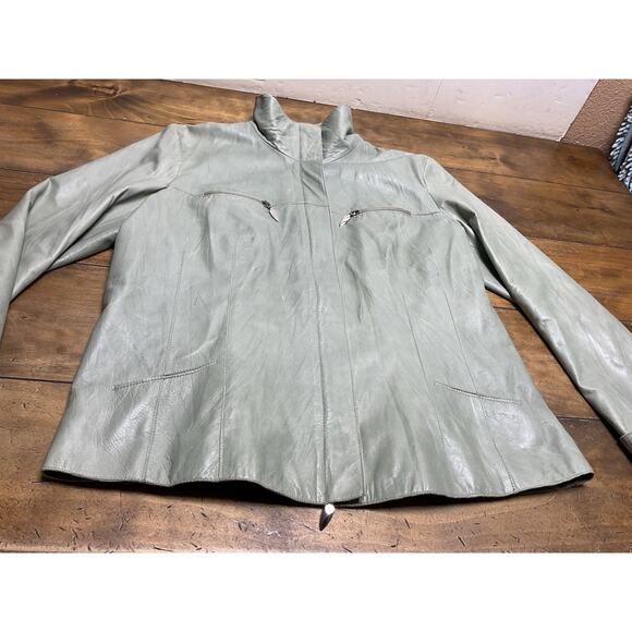 PIEROTUCCI Women’s Green leather Jacket Made In Italy - Picture 2 of 16